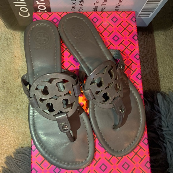 Gray Tory Burch Miller Sandals - Picture 4 of 7